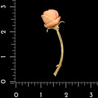 14K Yellow Gold Estate Carved Coral Rose Pin