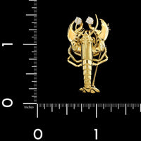 18K Yellow Gold Estate Diamond Lobster Pin
