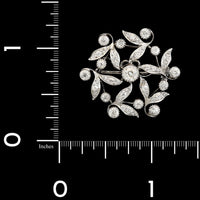 Antique 14K White Gold Estate Diamond Pin Pendant