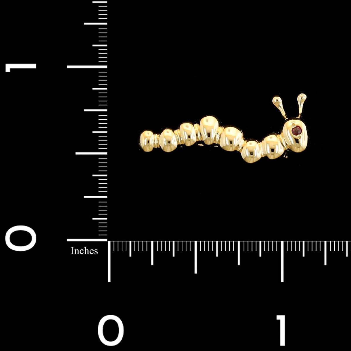 14K Yellow Gold Estate Caterpillar Pin