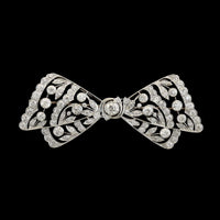Edwardian Platinum Estate Diamond Bow Pin