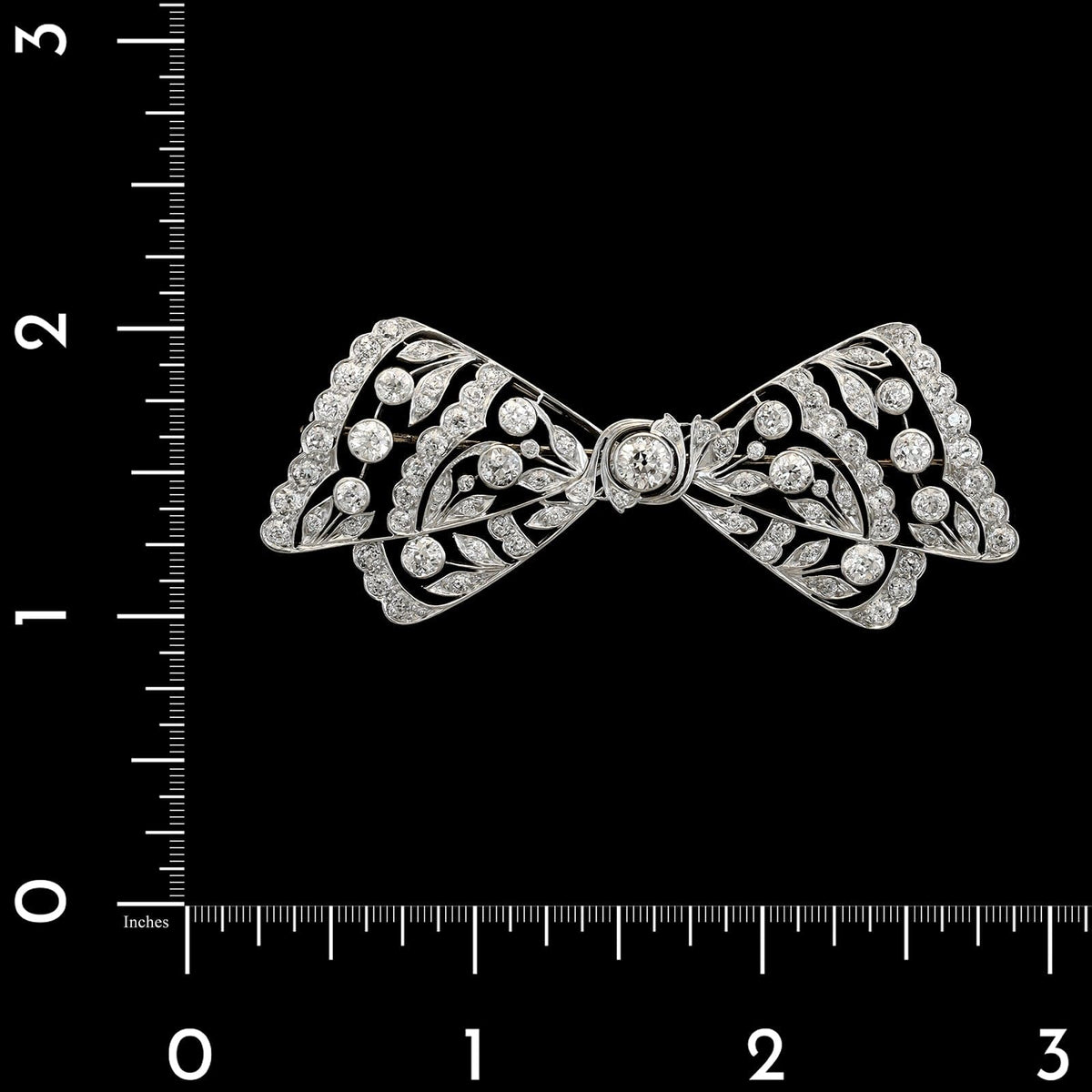 Edwardian Platinum Estate Diamond Bow Pin