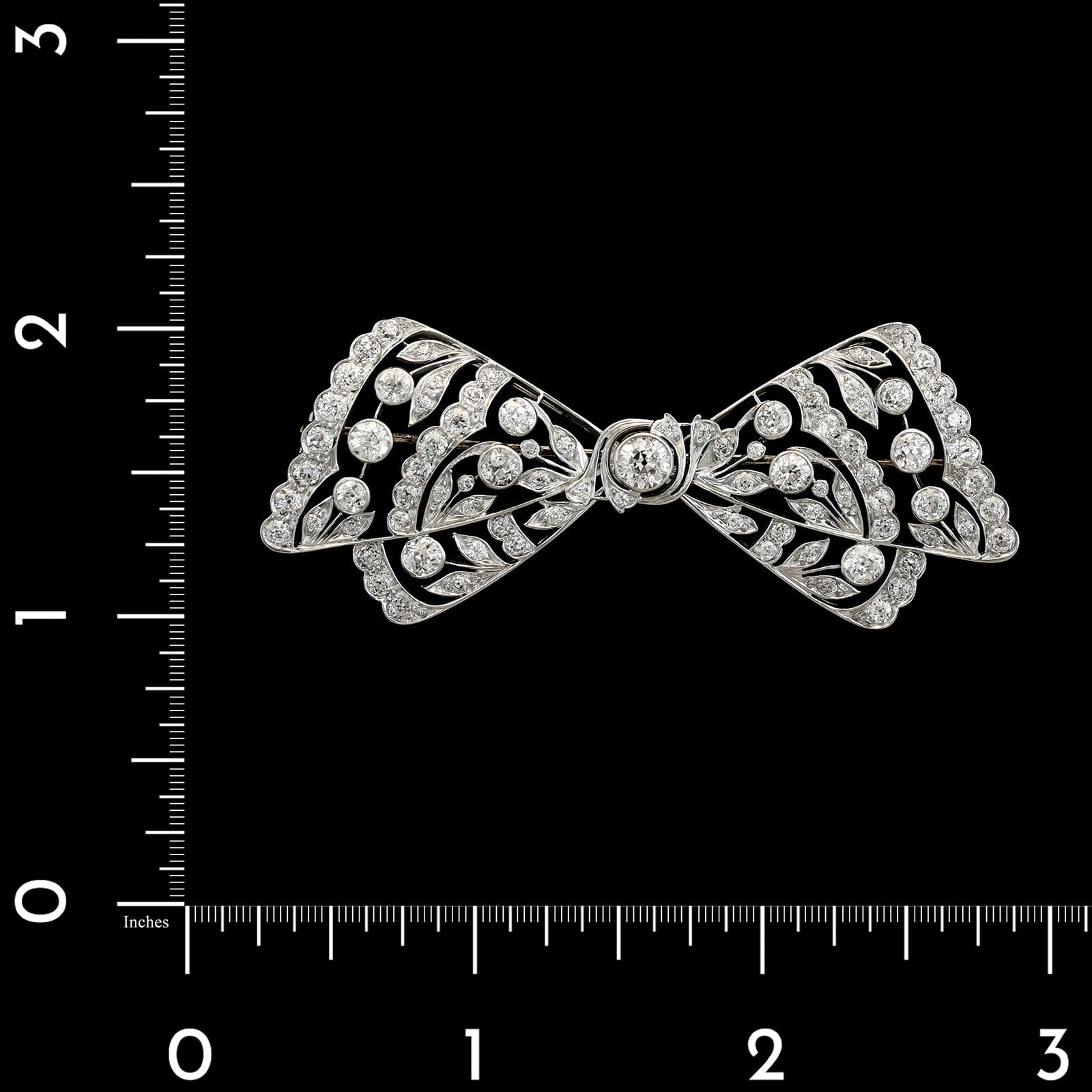 Edwardian Platinum Estate Diamond Bow Pin