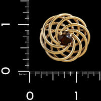 14K Rose Gold Estate Garnet Swirl Pin