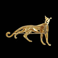 Cartier 18K Yellow Gold Estate Enamel Panthere Brooch, France