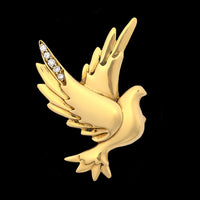 Tiffany & Co. Paloma Picasso 18K Yellow Gold Estate Diamond Dove Pin