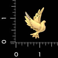 Tiffany & Co. Paloma Picasso 18K Yellow Gold Estate Diamond Dove Pin