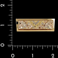 18K Tricolor Gold Estate Abstract Geometric Handmade Diamond Pin