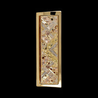 18K Tricolor Gold Estate Abstract Geometric Handmade Diamond Pin