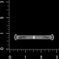 Art Deco 14K White Gold Estate Diamond Black Enamel Egyptian Revival Pin