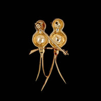 14K Yellow Gold Estate Lovebirds Pin