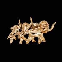 14K Yellow Gold Estate Elephant Pin