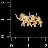 14K Yellow Gold Estate Elephant Pin