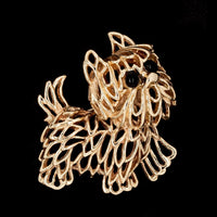 14K Two-tone Gold Estate Terrier Dog Pin