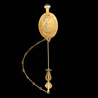18K Yellow Gold Estate Cameo Jabot Pin
