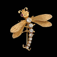 14K Yellow Gold Estate Dragonfly Pin