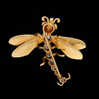 14K Yellow Gold Estate Dragonfly Pin