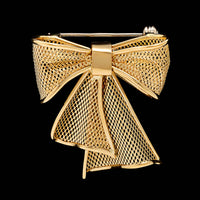 18K Yellow Gold Estate Bow Pin