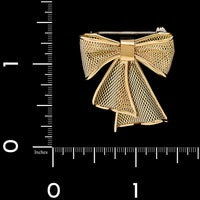 18K Yellow Gold Estate Bow Pin