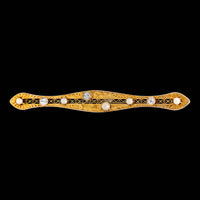 Antique 14K Yellow Gold Estate Hand Engraved Filigree Bar Pin