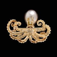 14K Yellow Gold Estate Octopus Pin Pendant