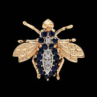 Vintage 14K Two-tone Gold Estate Sapphire and Diamond Bee Pin