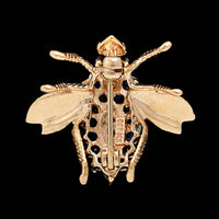 Vintage 14K Two-tone Gold Estate Sapphire and Diamond Bee Pin
