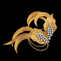 18K Two-tone Gold Estate Diamond Brooch