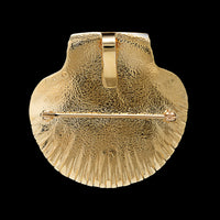14K Yellow Gold Estate Shell Pin Pendant