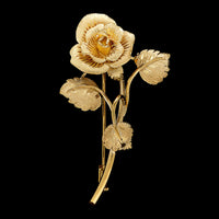 18K Yellow Gold Estate Flower Pin