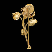 18K Yellow Gold Estate Flower Pin