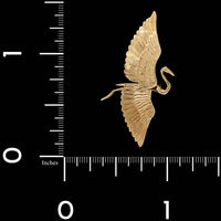 A.G.A. Correa & Sons 14K Yellow Gold Estate Great Blue Heron Pin Pendant