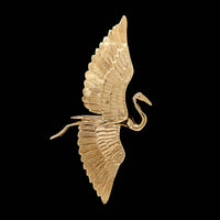 A.G.A. Correa & Sons 14K Yellow Gold Estate Great Blue Heron Pin Pendant