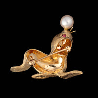 14K Yellow Gold Estate Seal Pin