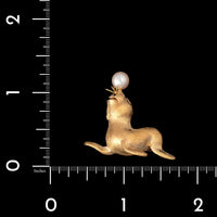 14K Yellow Gold Estate Seal Pin
