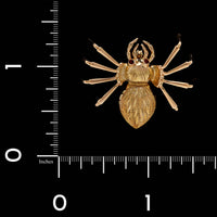 18K Yellow Gold Estate Spider Pin