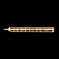 Antique 14K Yellow Gold Estate Ruby and Diamond Bar Pin