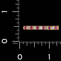 Antique 14K Yellow Gold Estate Ruby and Diamond Bar Pin