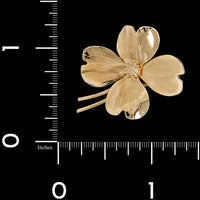 Harry S. Bick 14K Yellow Gold Estate Dogwood Pin