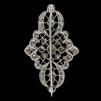 Antique Estate Platinum Estate Emerald and Diamond Pin