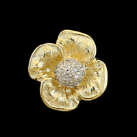 14K Yellow Gold Estate Diamond Flower Slide Pendant