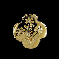14K Yellow Gold Estate Diamond Flower Slide Pendant