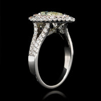 14K White Gold Estate Diamond Double Halo Engagement Ring