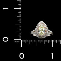 14K White Gold Estate Diamond Double Halo Engagement Ring
