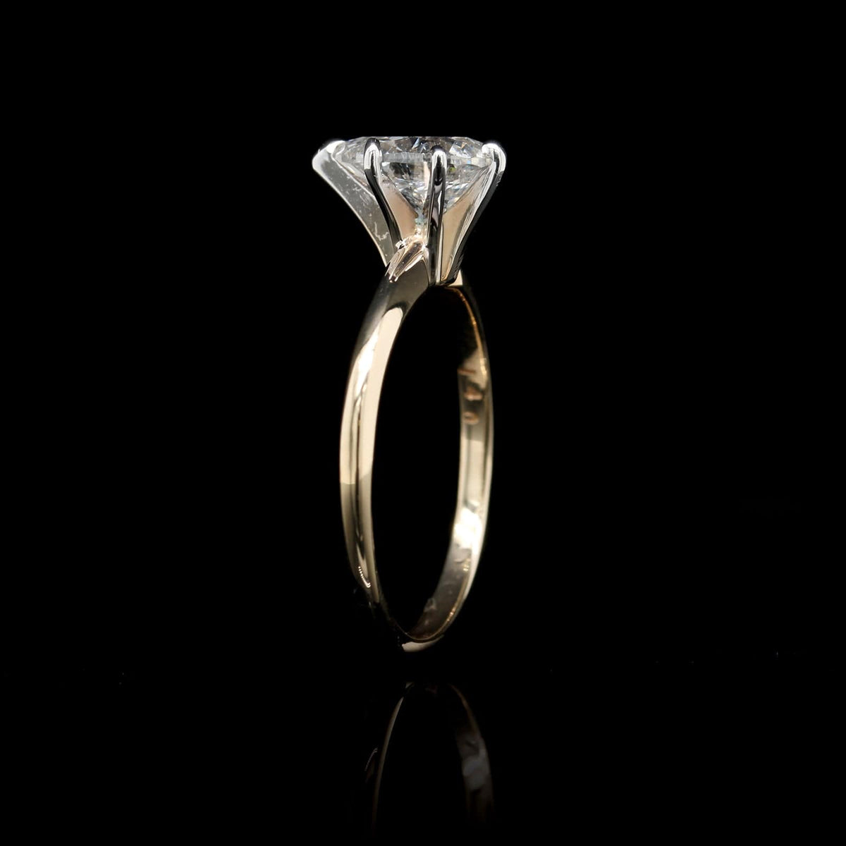 14K Two-tone Gold Estate Diamond Solitaire Engagement Ring