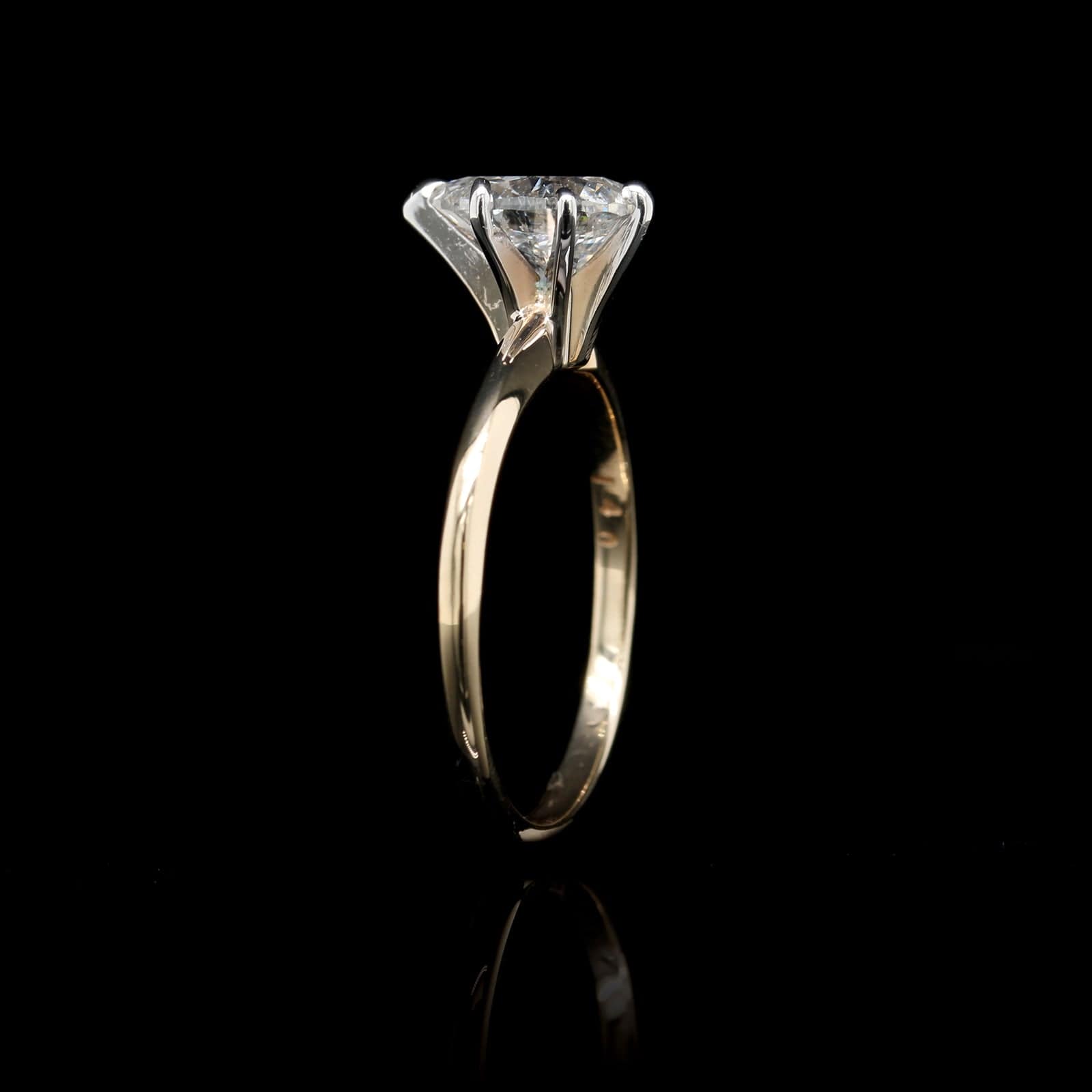 14K Two-tone Gold Estate Diamond Solitaire Engagement Ring