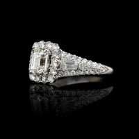 14K White Gold Estate Diamond Halo Engagement Ring