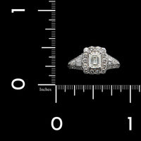 14K White Gold Estate Diamond Halo Engagement Ring