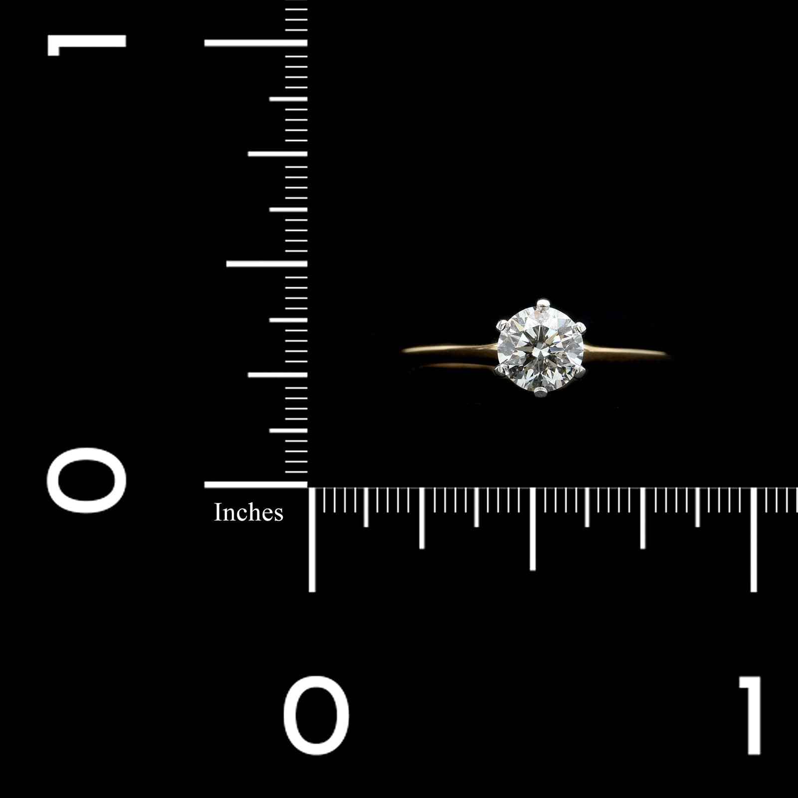 Tiffany & Co. 18K Yellow Gold and Platinum Estate Diamond Solitaire Engagement Ring