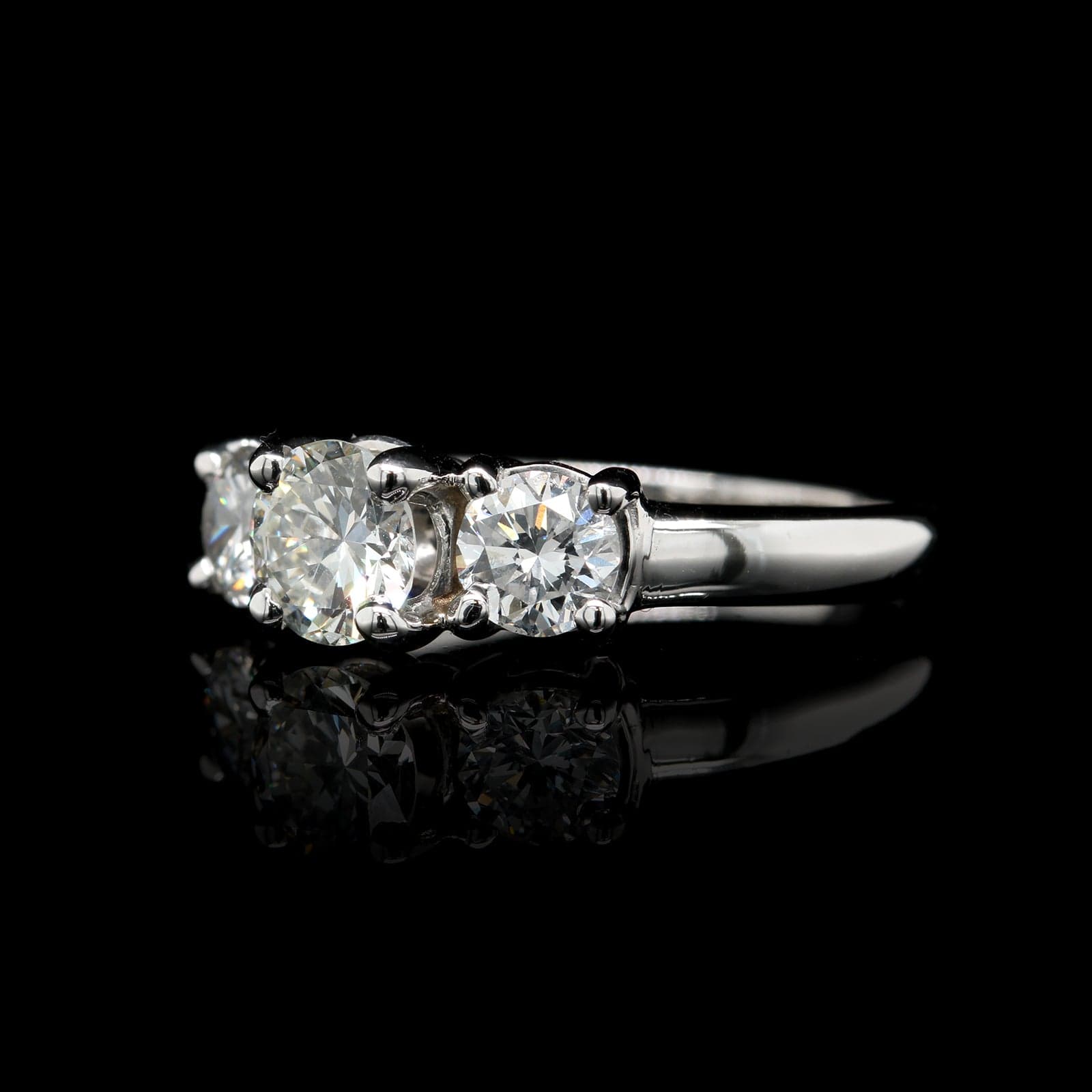 Platinum Estate Diamond Three Stone Ring
